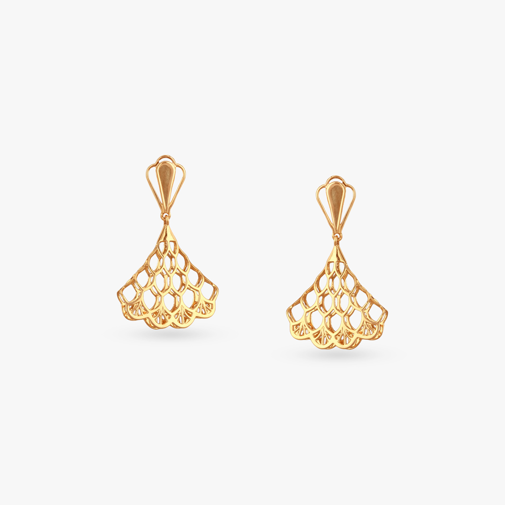 Flare Bloom Gold Drop Earrings