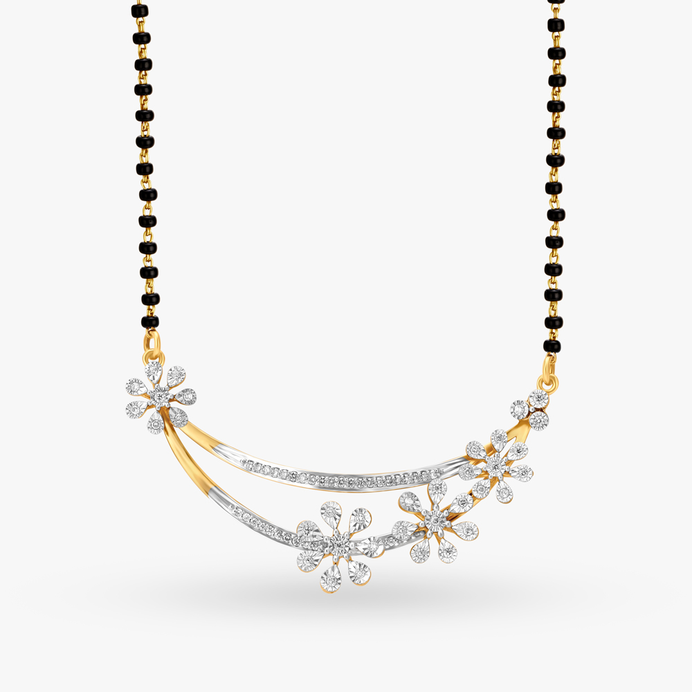 Entrancing Floral Diamond Mangalsutra