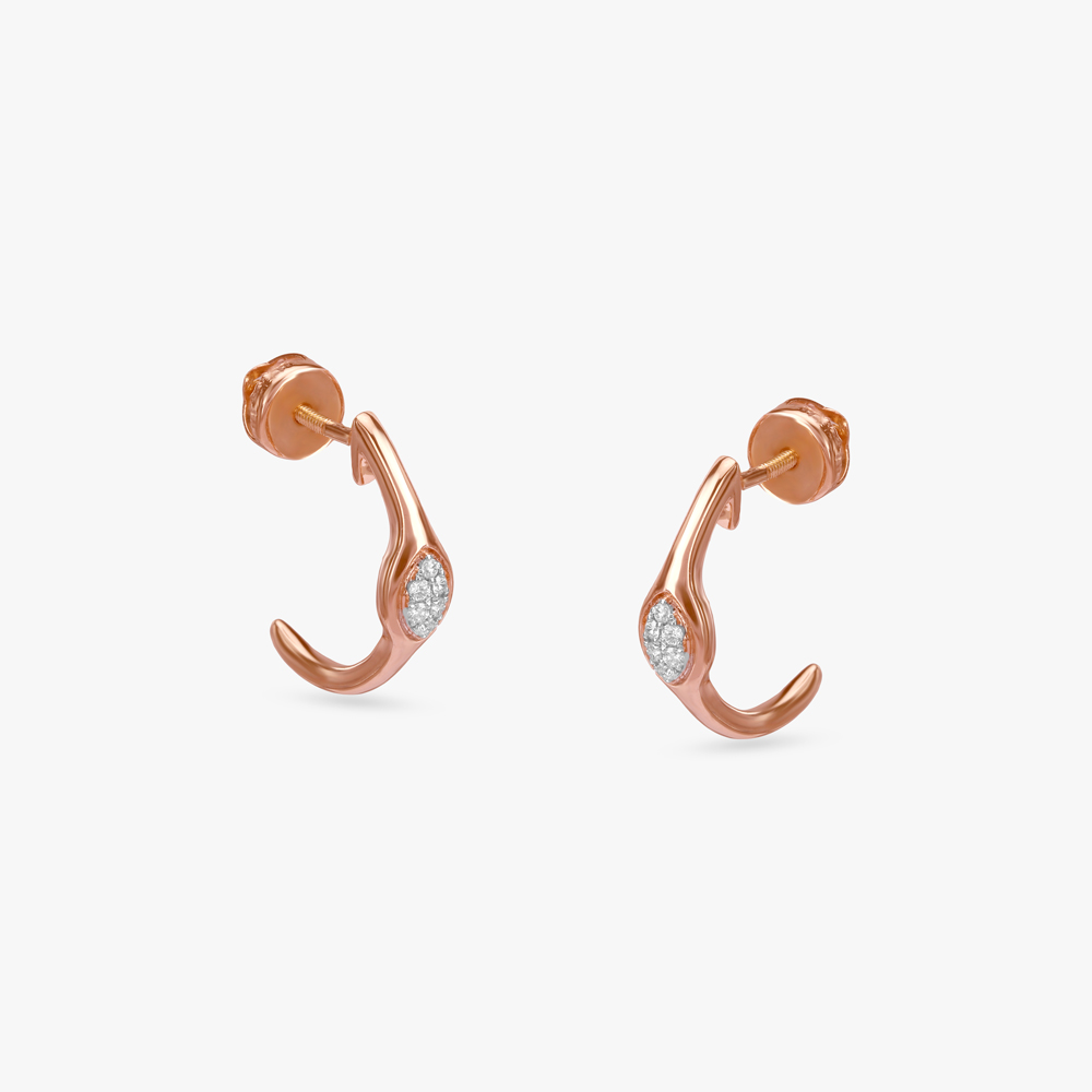 Curve Charm Diamond Stud Earrings