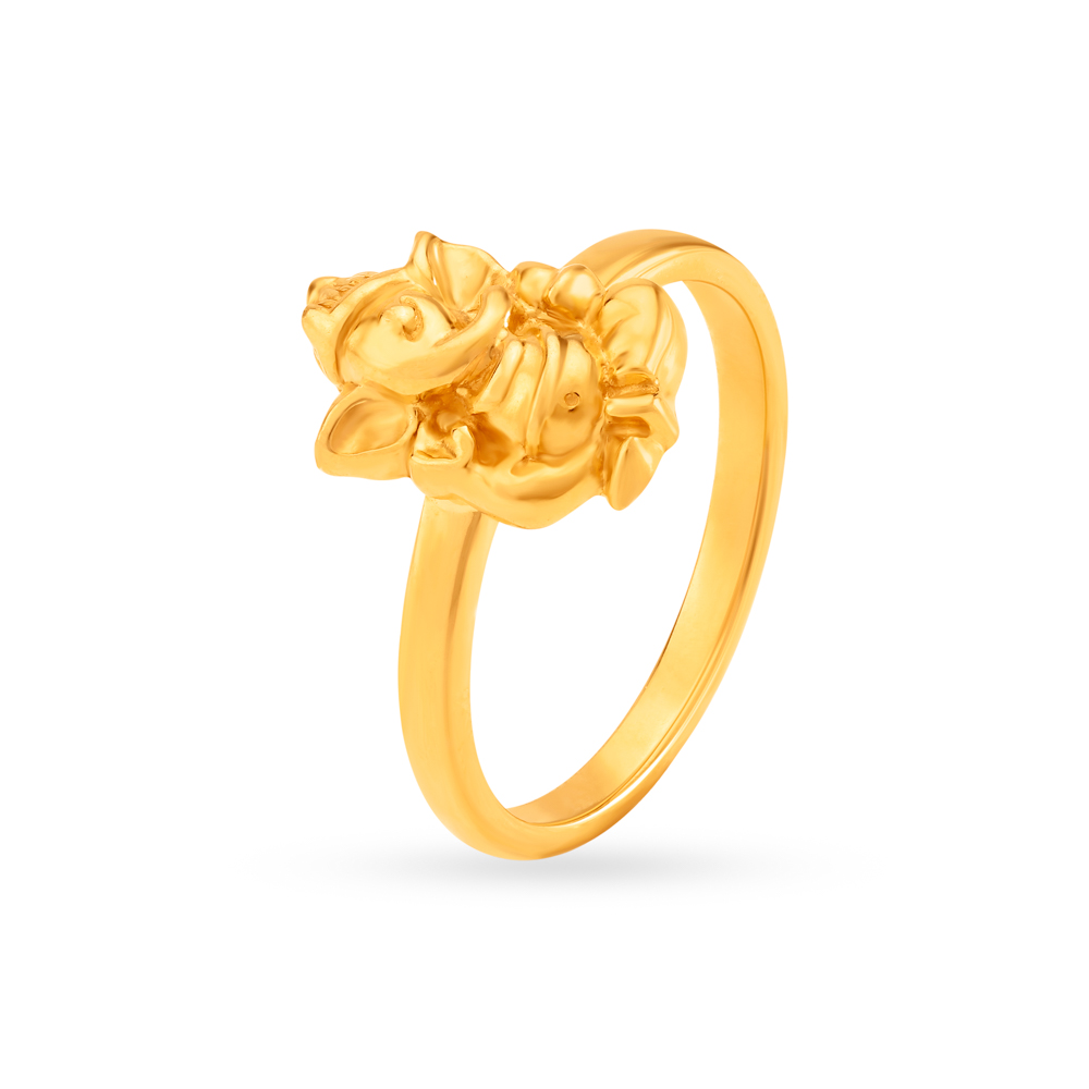 

Royal 22 Karat Yellow Gold Lord Ganesha Finger Ring