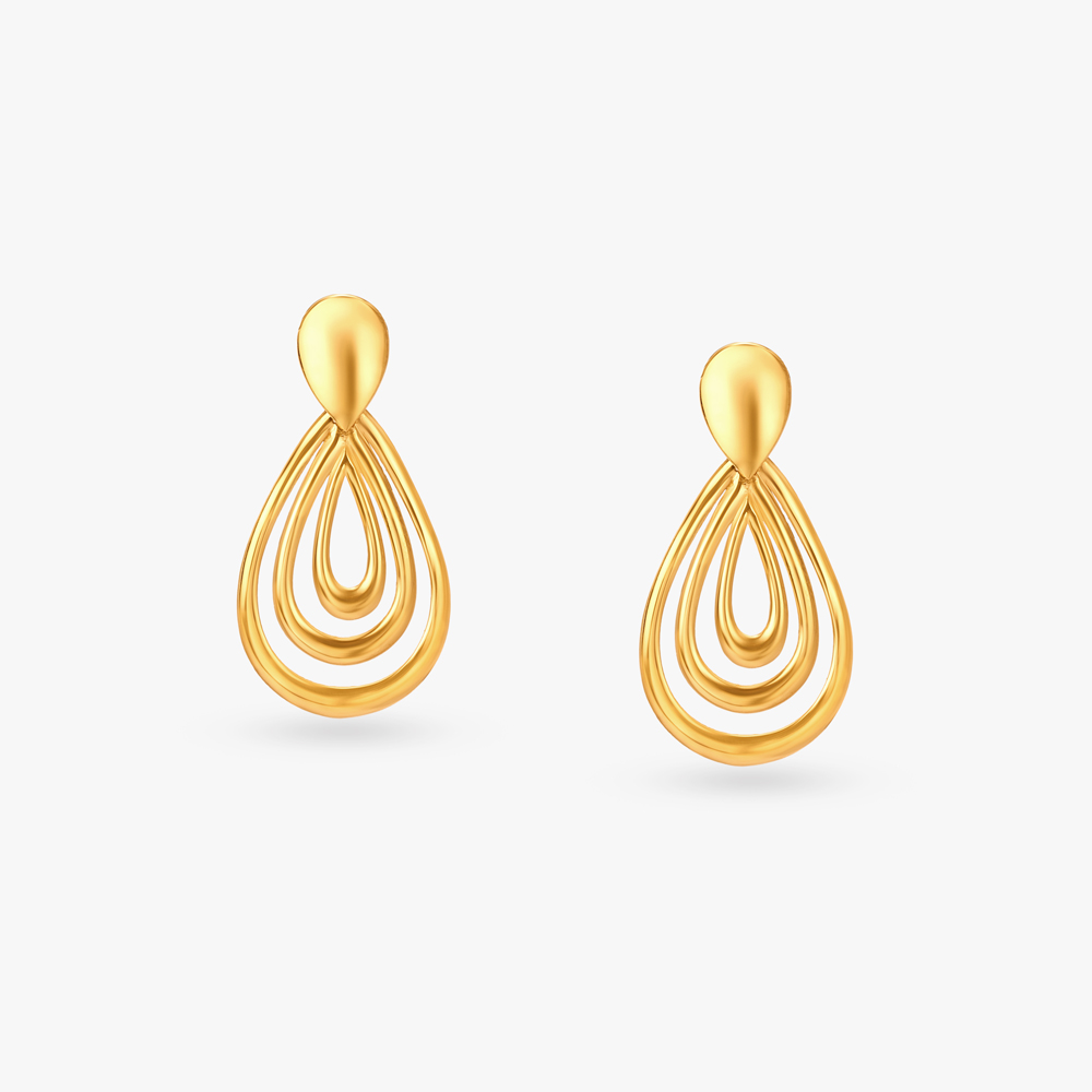 Cascading Gold Drop Earrings