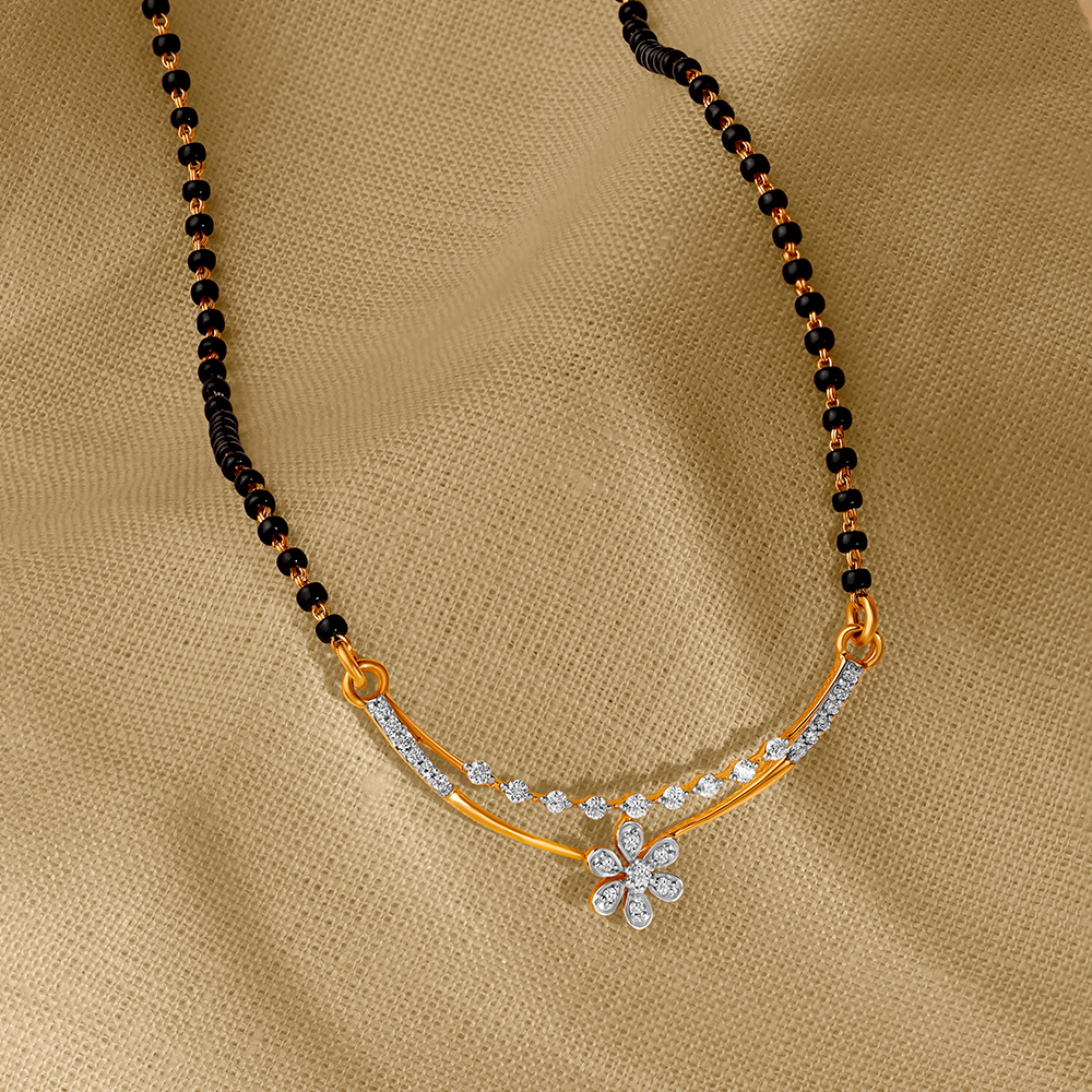Charming Floral Diamond Mangalsutra