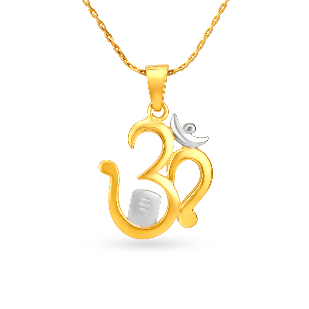 Dual Toned Om Gold Pendant