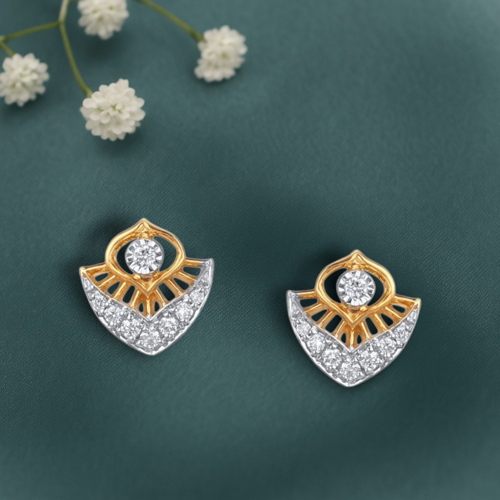 Sunrise Sparkle Diamond Stud Earrings