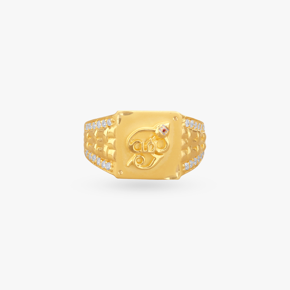 Vel Crest Gold Ring for Men